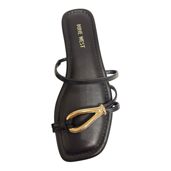 Nine West Black Sandals with Gold Accent - Picture 3 of 7